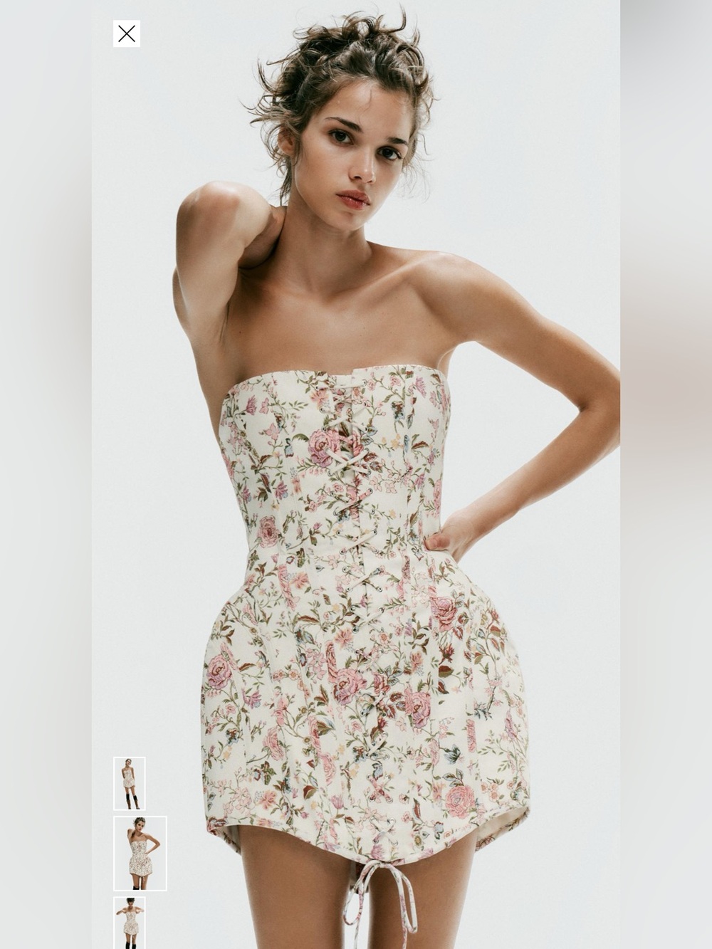 ZARA Floral Off The Shoulder Dress - Picture 2 of 7